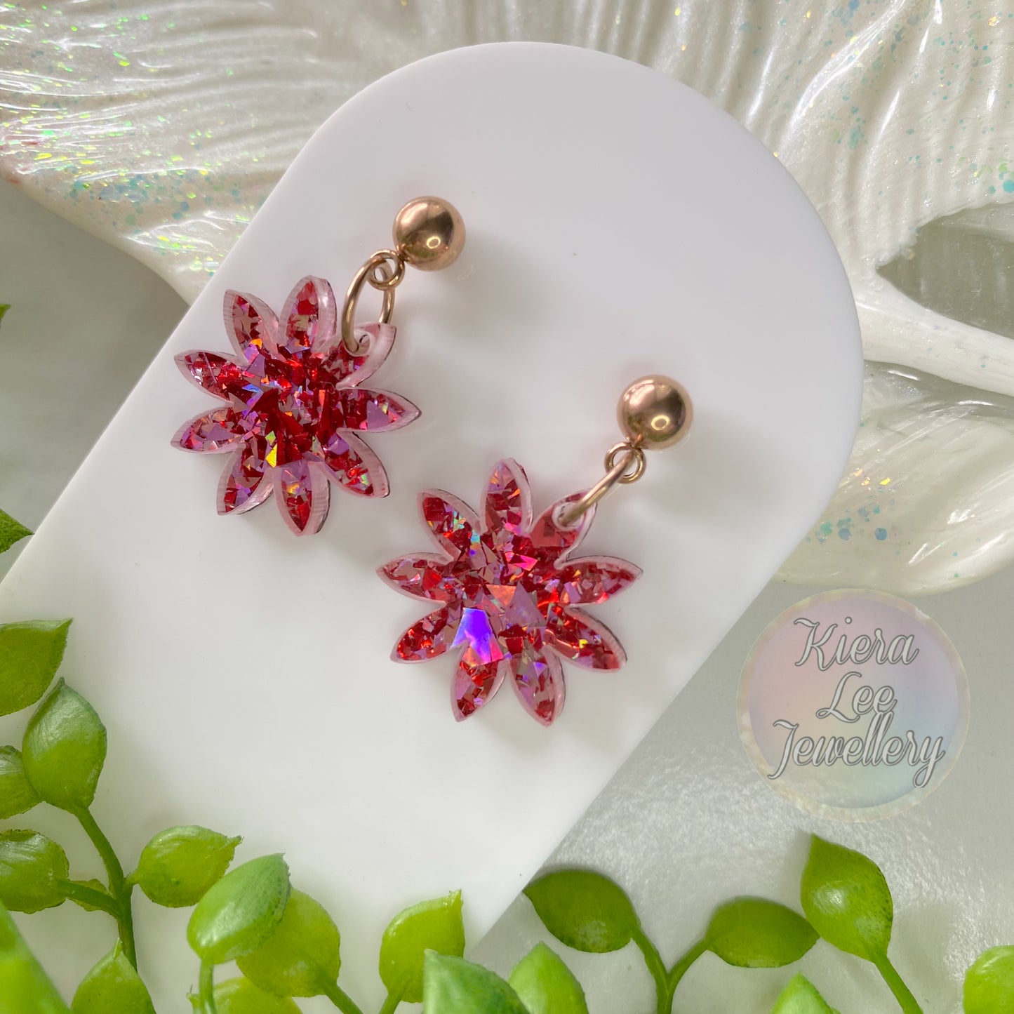 Eliza Floral Dangle Earrings - Ball Stud (Mother’s Day)