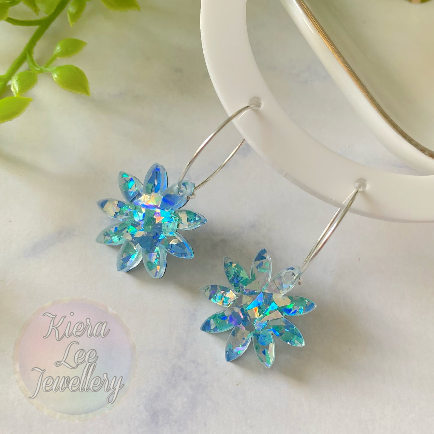 Eliza Floral Dangle Earrings - Hoops (Mother’s Day)