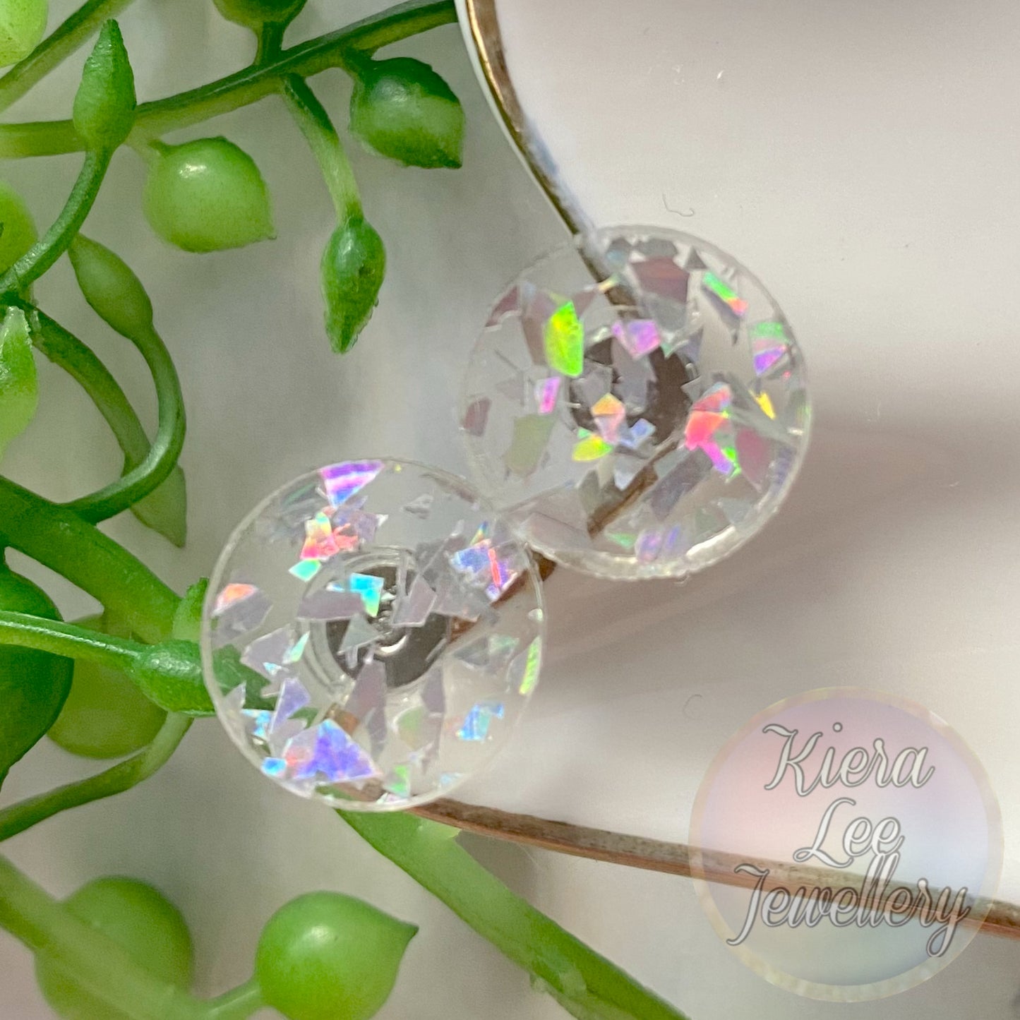 Eedie Stud Earrings - Chunky Glitter