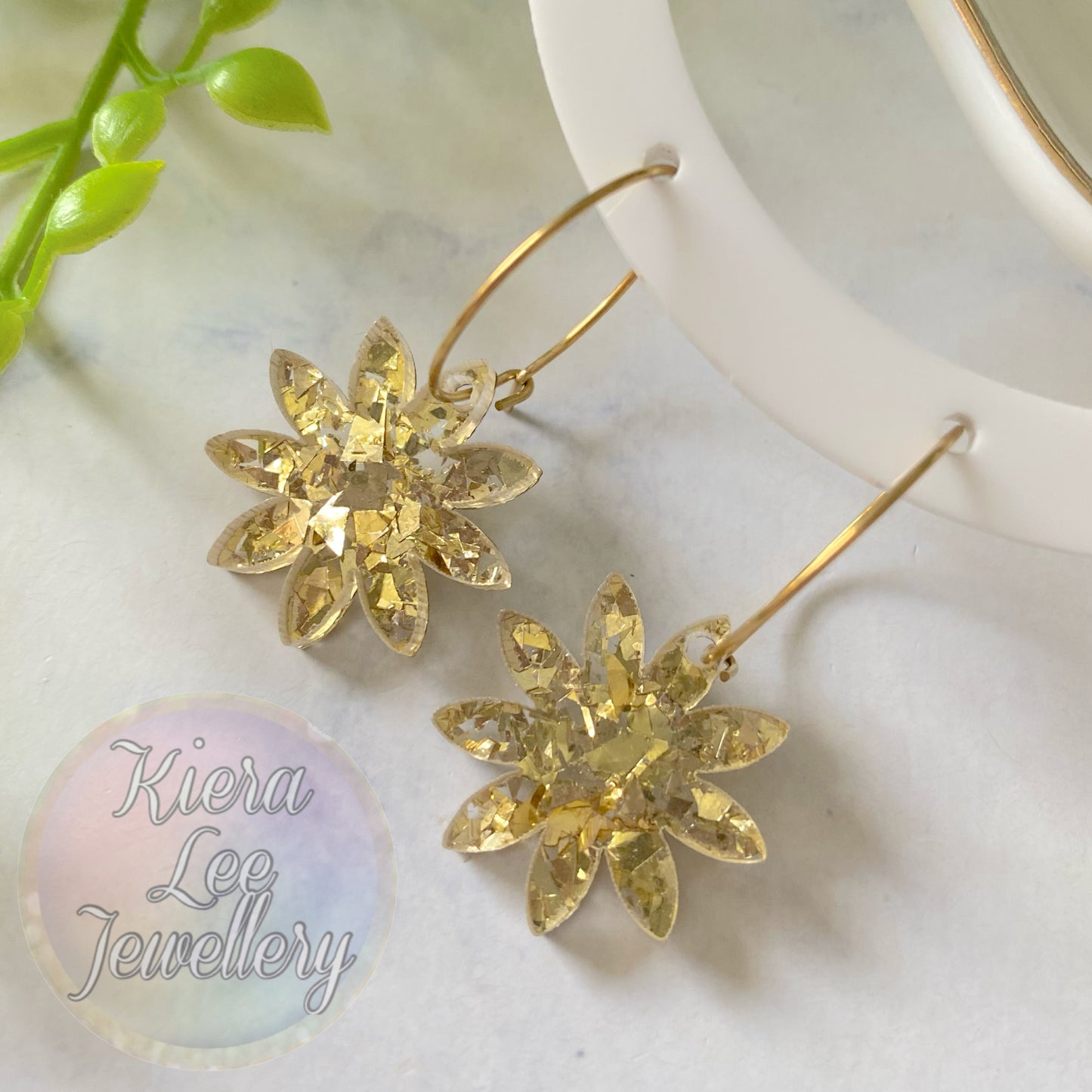 Eliza Floral Dangle Earrings - Hoops (Mother’s Day)