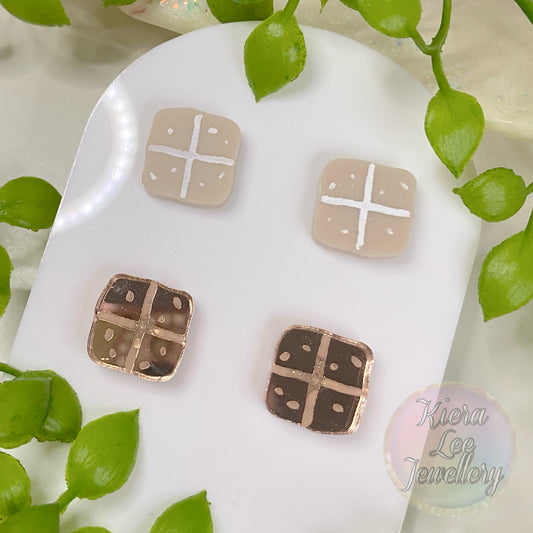 Hot Cross Buns Studs (Easter)