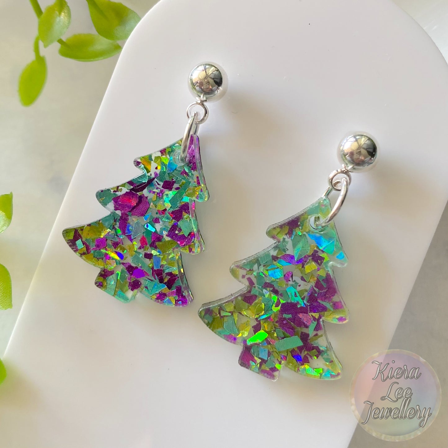 Christmas Tree Earrings - Ball Studs