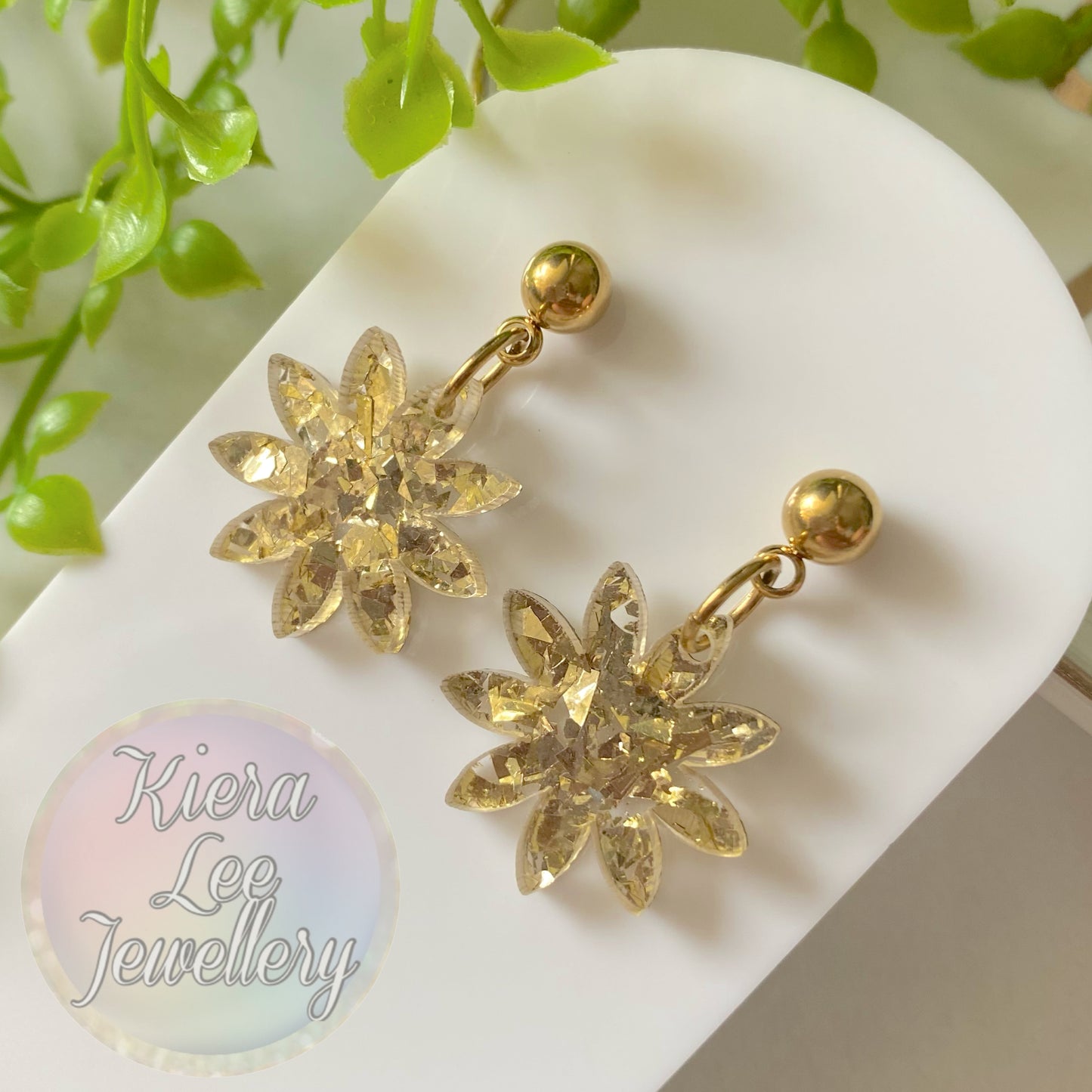 Eliza Floral Dangle Earrings - Ball Stud (Mother’s Day)