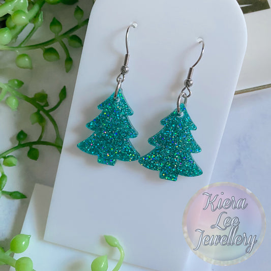Christmas Tree Earrings- Hook
