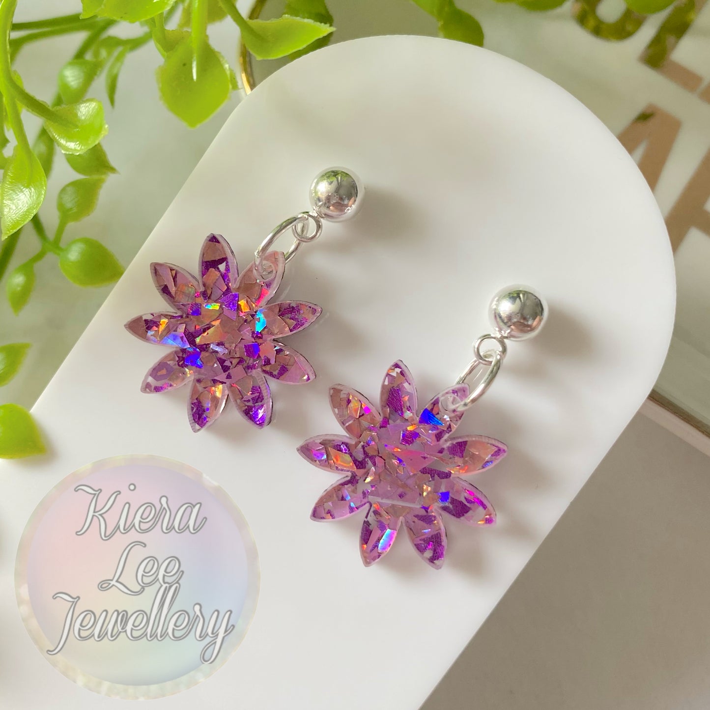 Eliza Floral Dangle Earrings - Ball Stud (Mother’s Day)