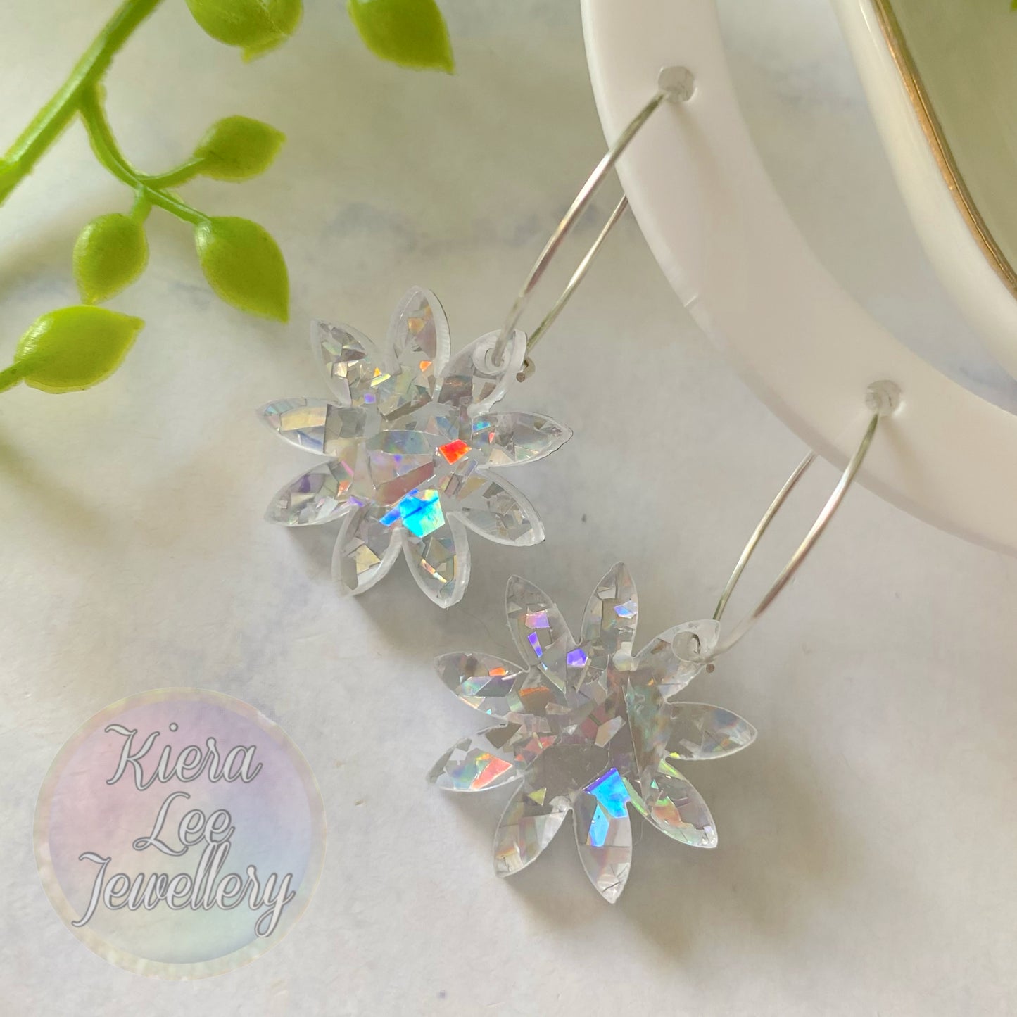 Eliza Floral Dangle Earrings - Hoops (Mother’s Day)