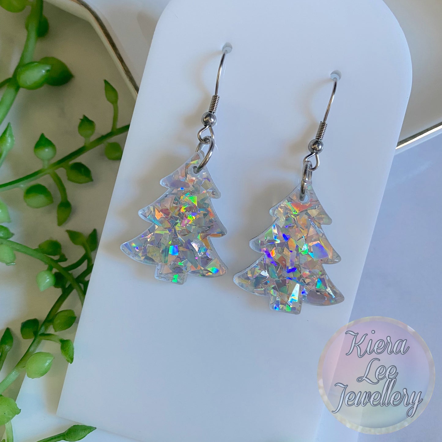 Christmas Tree Earrings- Hook
