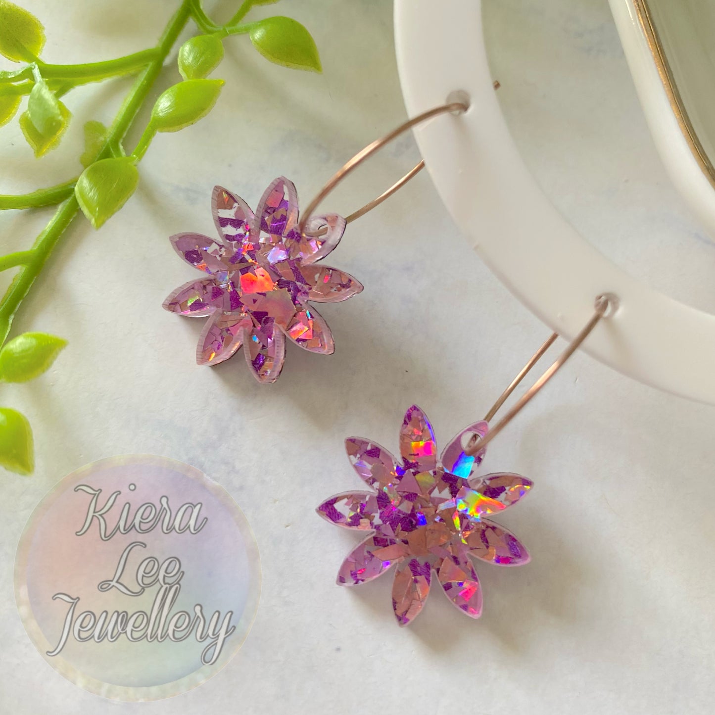 Eliza Floral Dangle Earrings - Hoops (Mother’s Day)