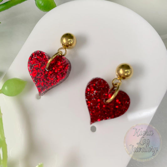 Hearts Dainty Dangle Earrings