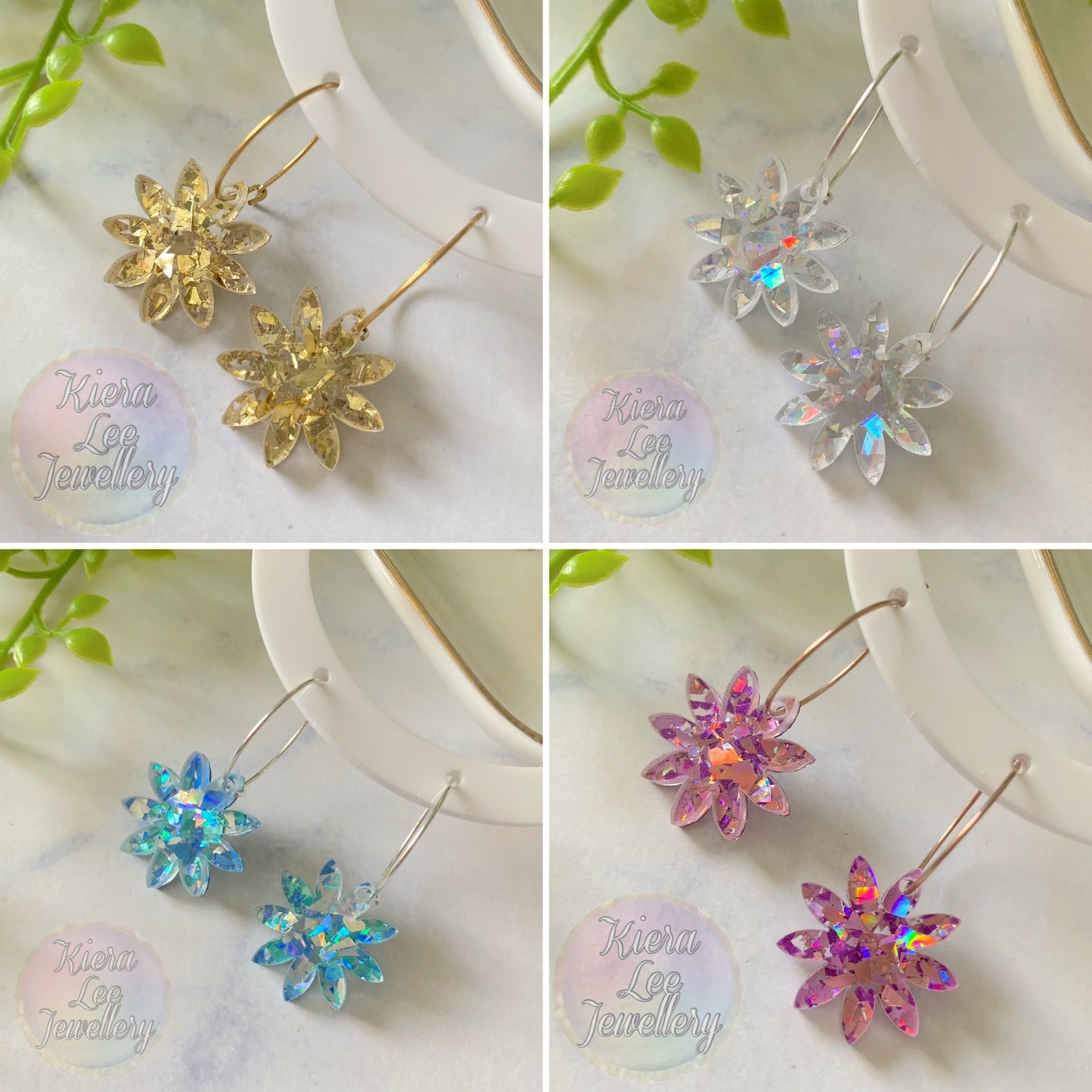 Eliza Floral Dangle Earrings - Hoops (Mother’s Day)