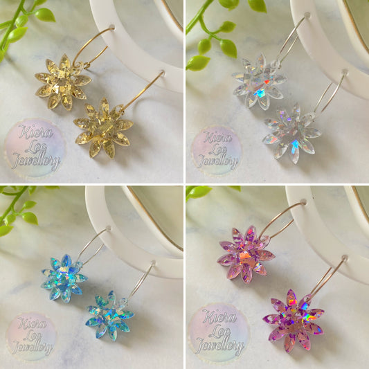 Eliza Floral Dangle Earrings - Hoops (Mother’s Day)